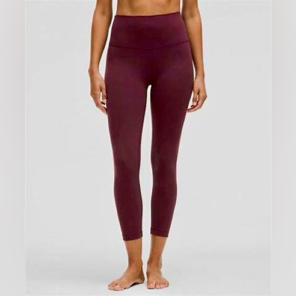 lululemon Align
High-Rise Crop 23” Size 8 in EEUC color is Garnet